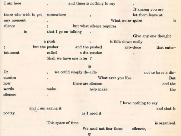 JOHN CAGE – “Lecture on Nothing”  
